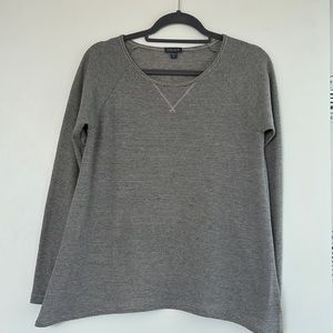 Lilla P Gray Micro Stripe Long Sleeve Tee M EUC